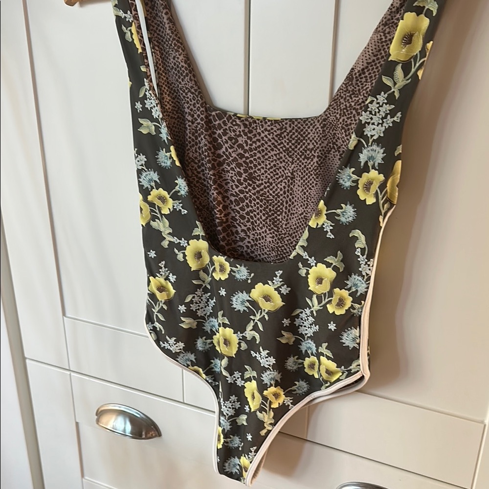 Acacia Swimwear Floral One Piece - Yellow and Green - Picture 3 of 6